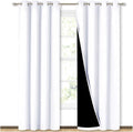 White Bedroom Full Blackout Window Curtain Panels
