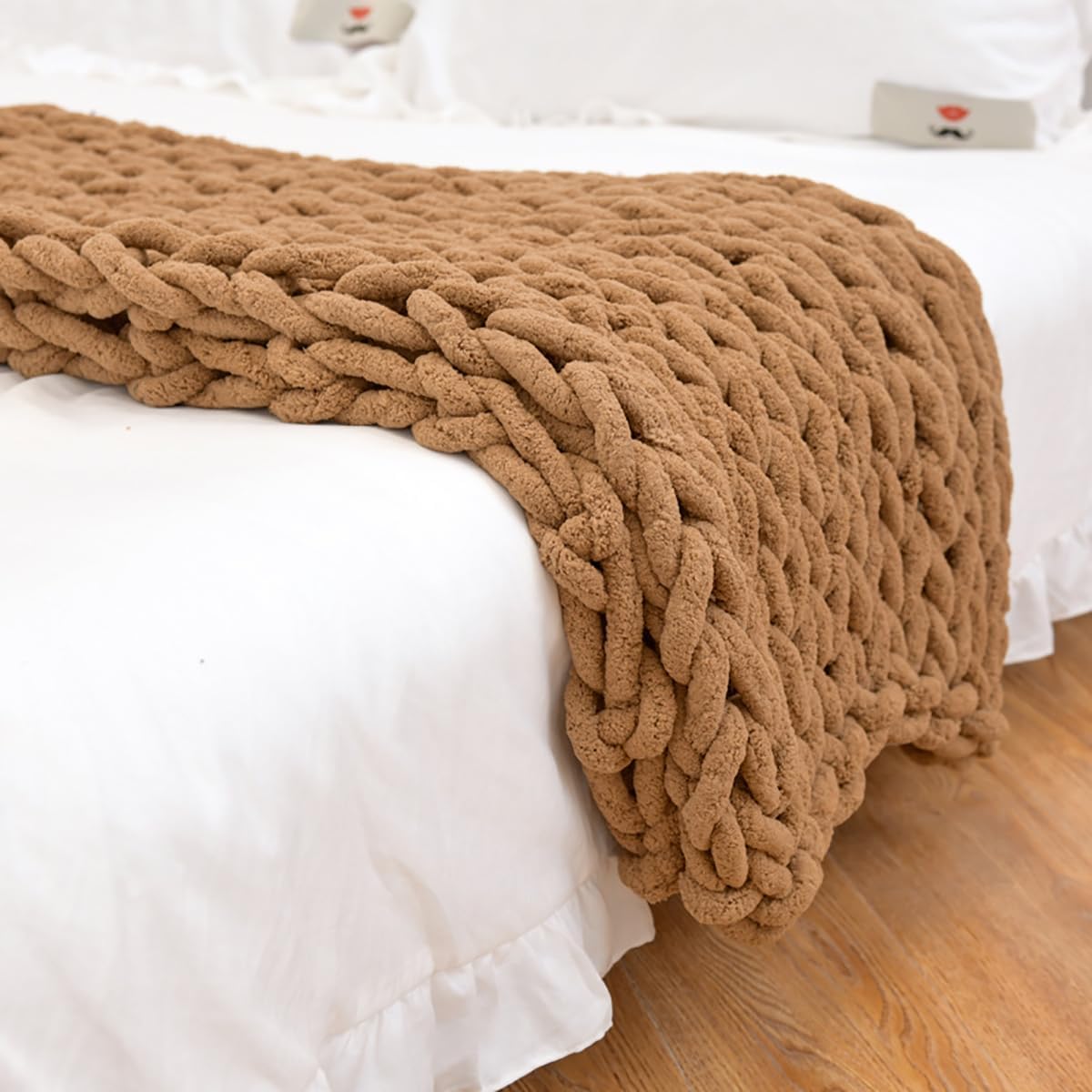 Soft Chunky Knit Chenille Throw Blanket
