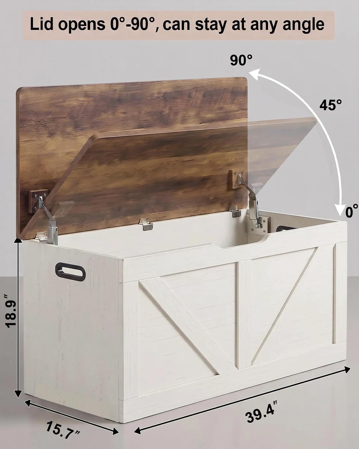 Rustic Wooden Multi‑Purpose Entryway Storage Bench Chest
