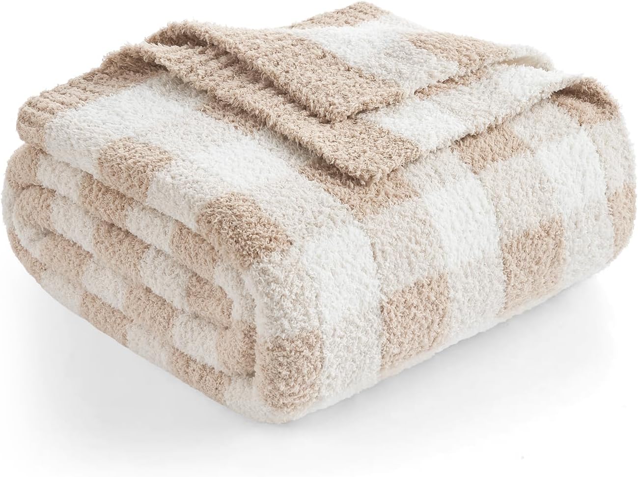 Soft Buffalo Plaid Knit Couch Throw Blanket