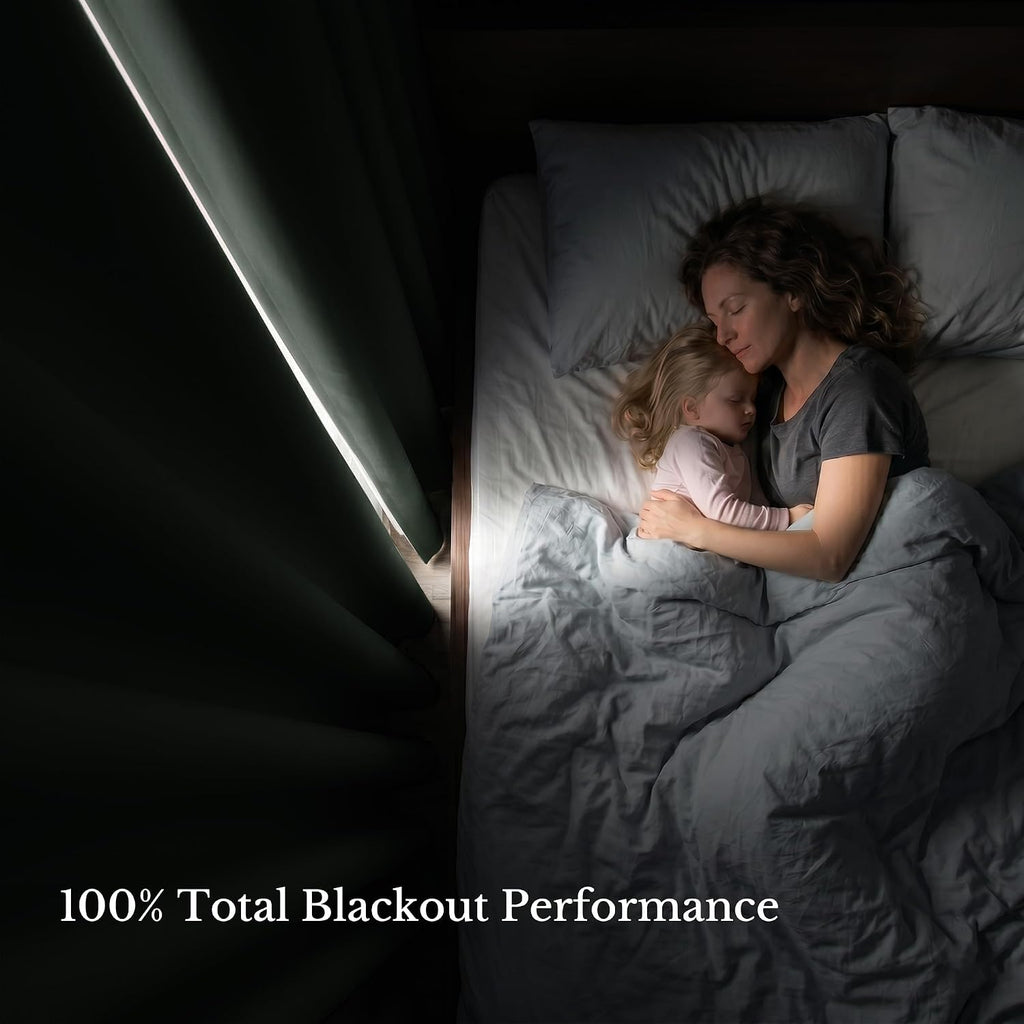 Dark Thermal Blackout Nursery Window Curtain Panels