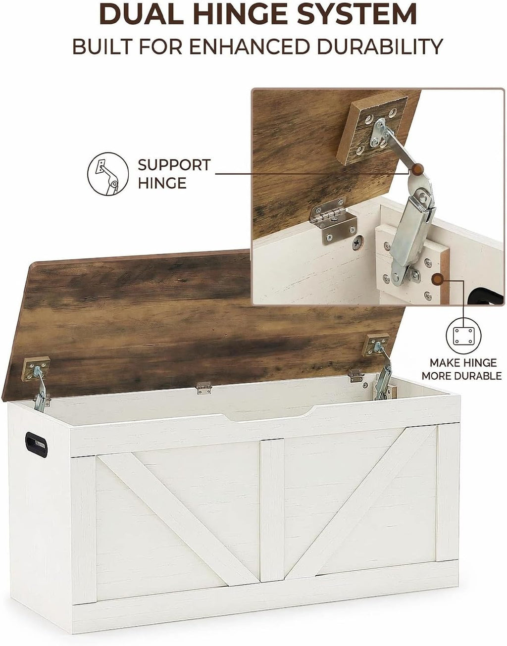 Rustic Wooden Multi‑Purpose Entryway Storage Bench Chest