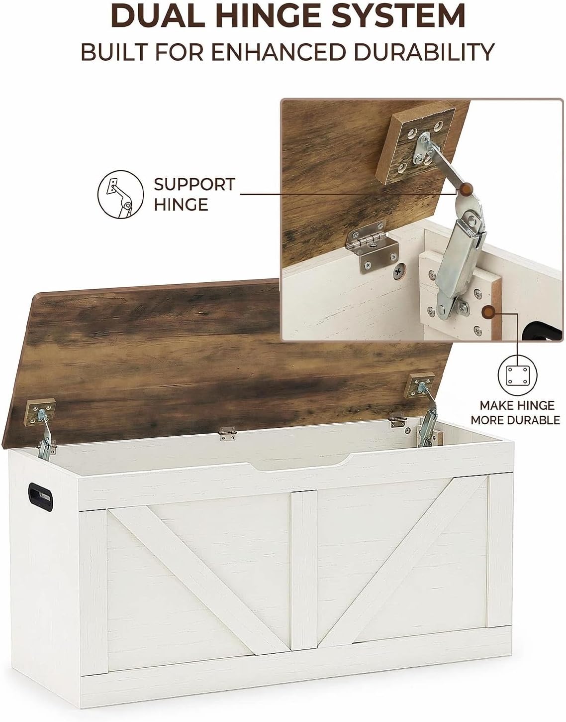 Rustic Wooden Multi‑Purpose Entryway Storage Bench Chest