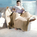 Hand Knitted Chunky Soft Throw Blanket
