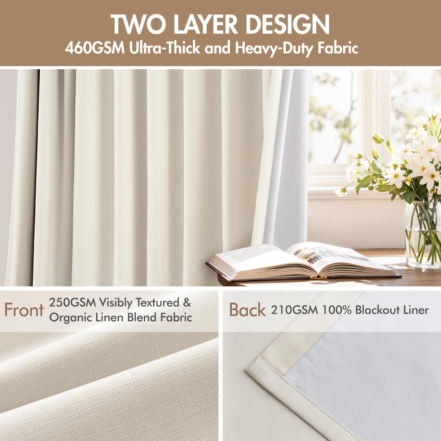 Pinch‑Pleated Full Blackout Window Curtain Panels