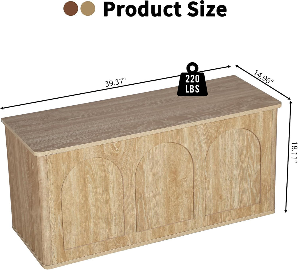 Farmhouse Wooden Flip‑Top Hallway Storage Bench Chest