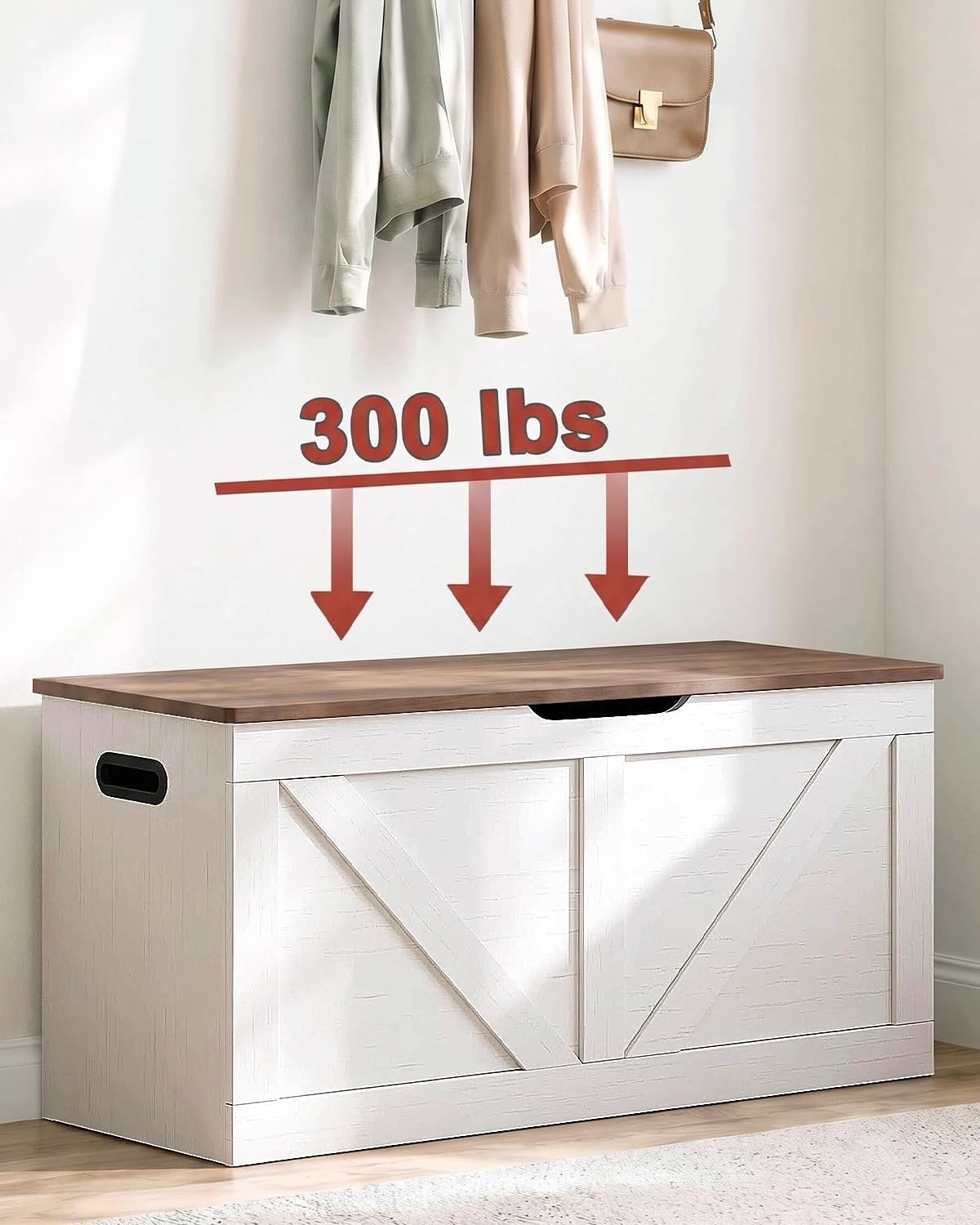 Rustic Wooden Multi‑Purpose Entryway Storage Bench Chest