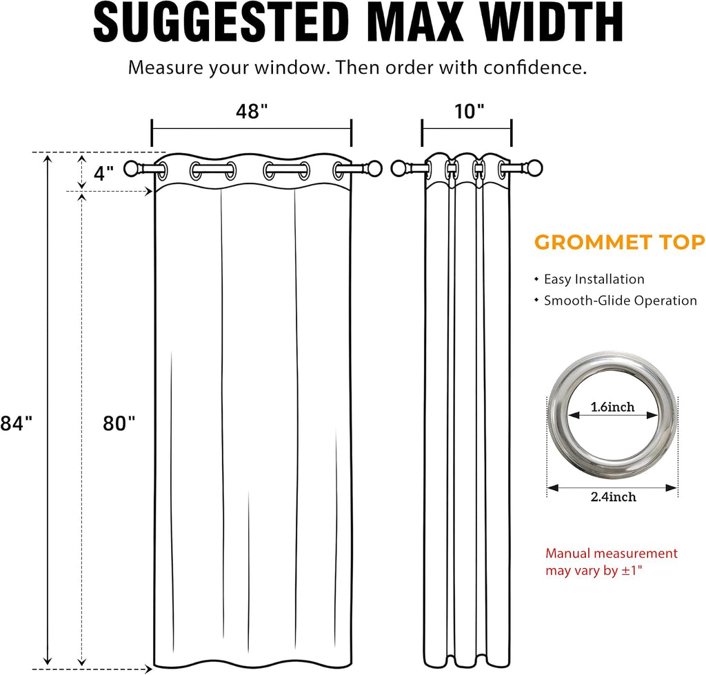 Midweight Grommet Blackout Window Curtain Panels