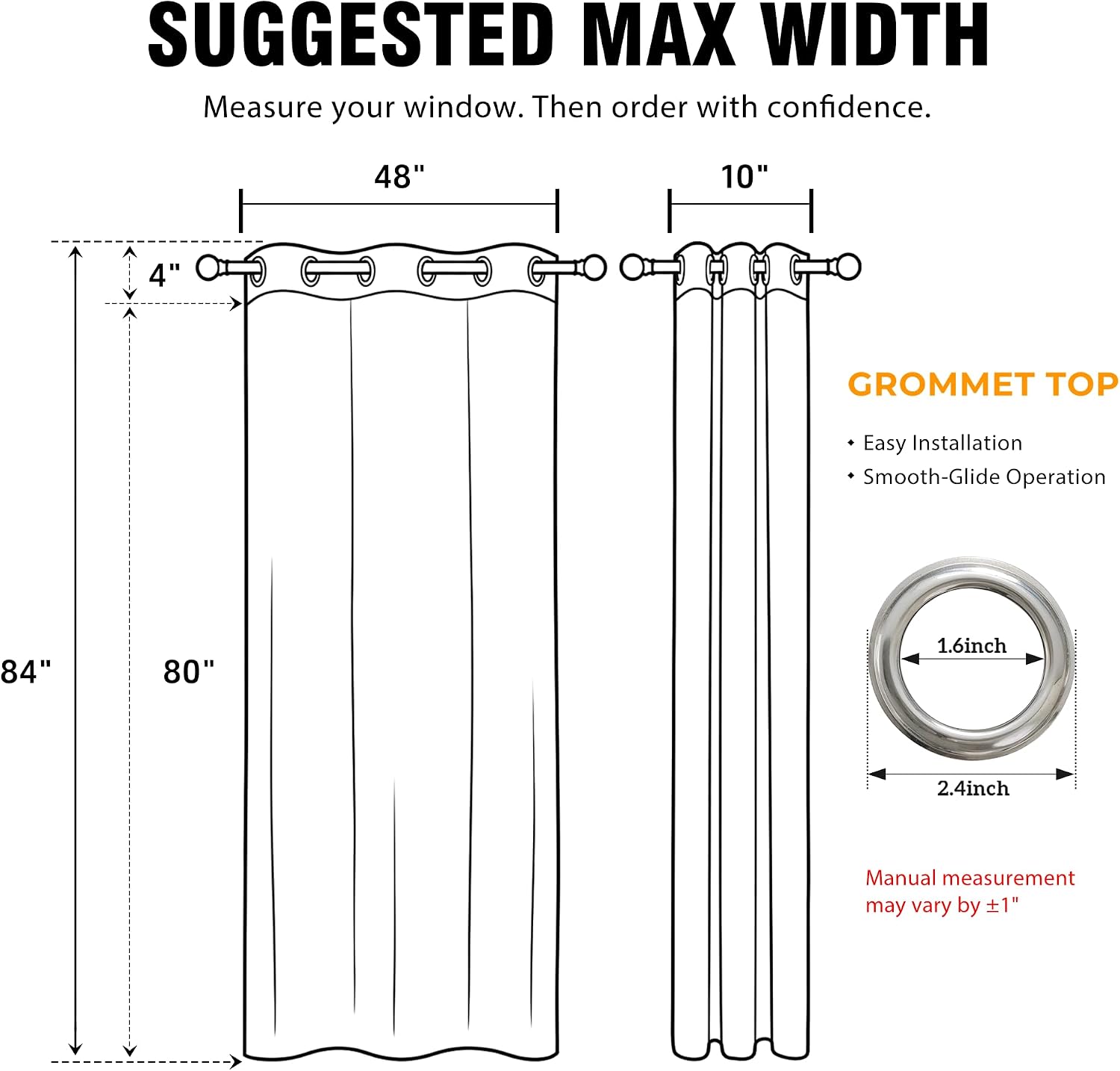 Midweight Grommet Blackout Window Curtain Panels