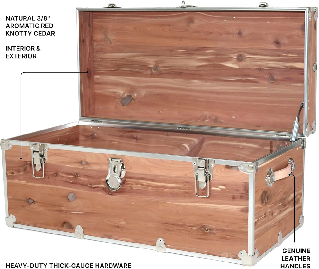 Large Cedar Wood Coffee Table Storage Trunk Bench