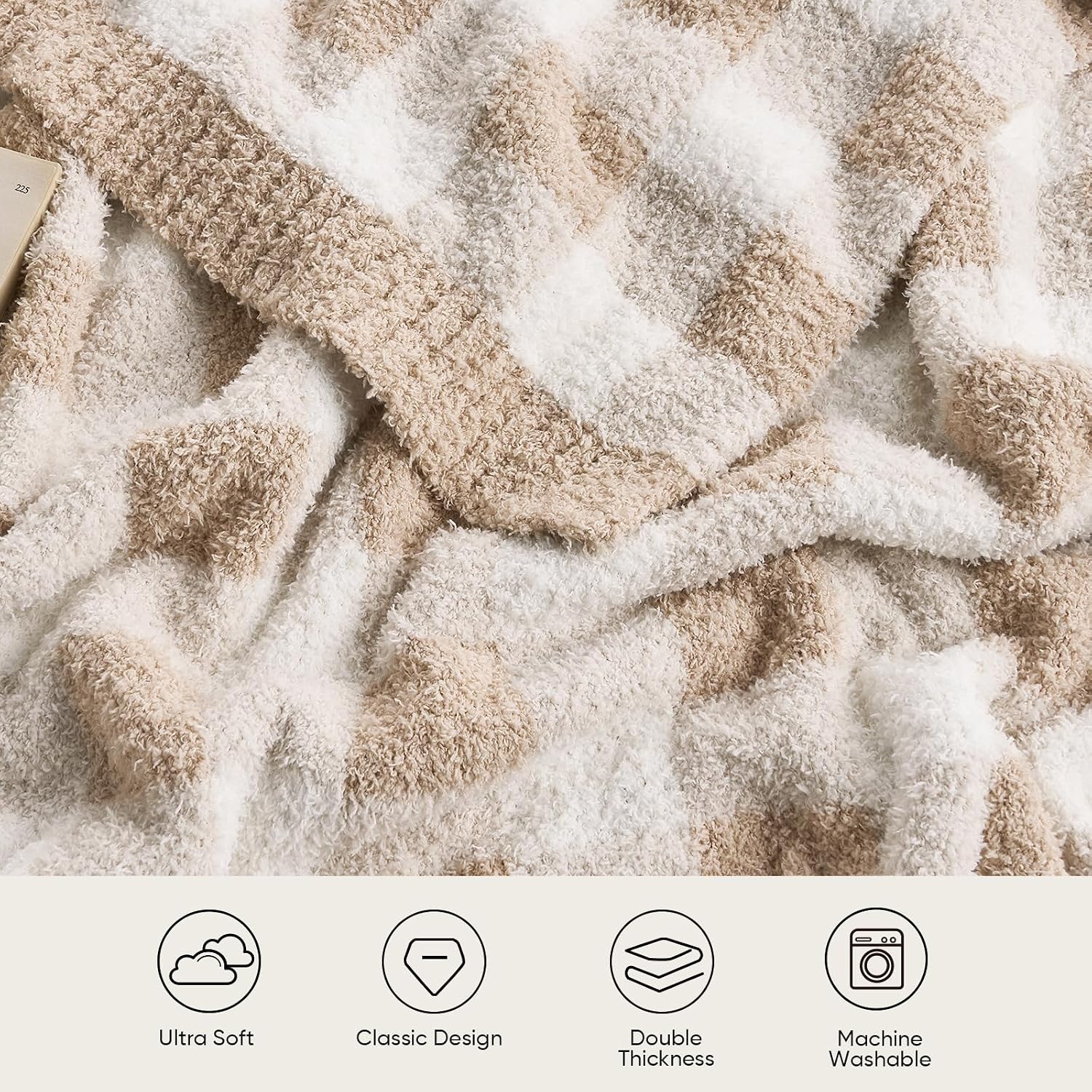 Soft Buffalo Plaid Knit Couch Throw Blanket