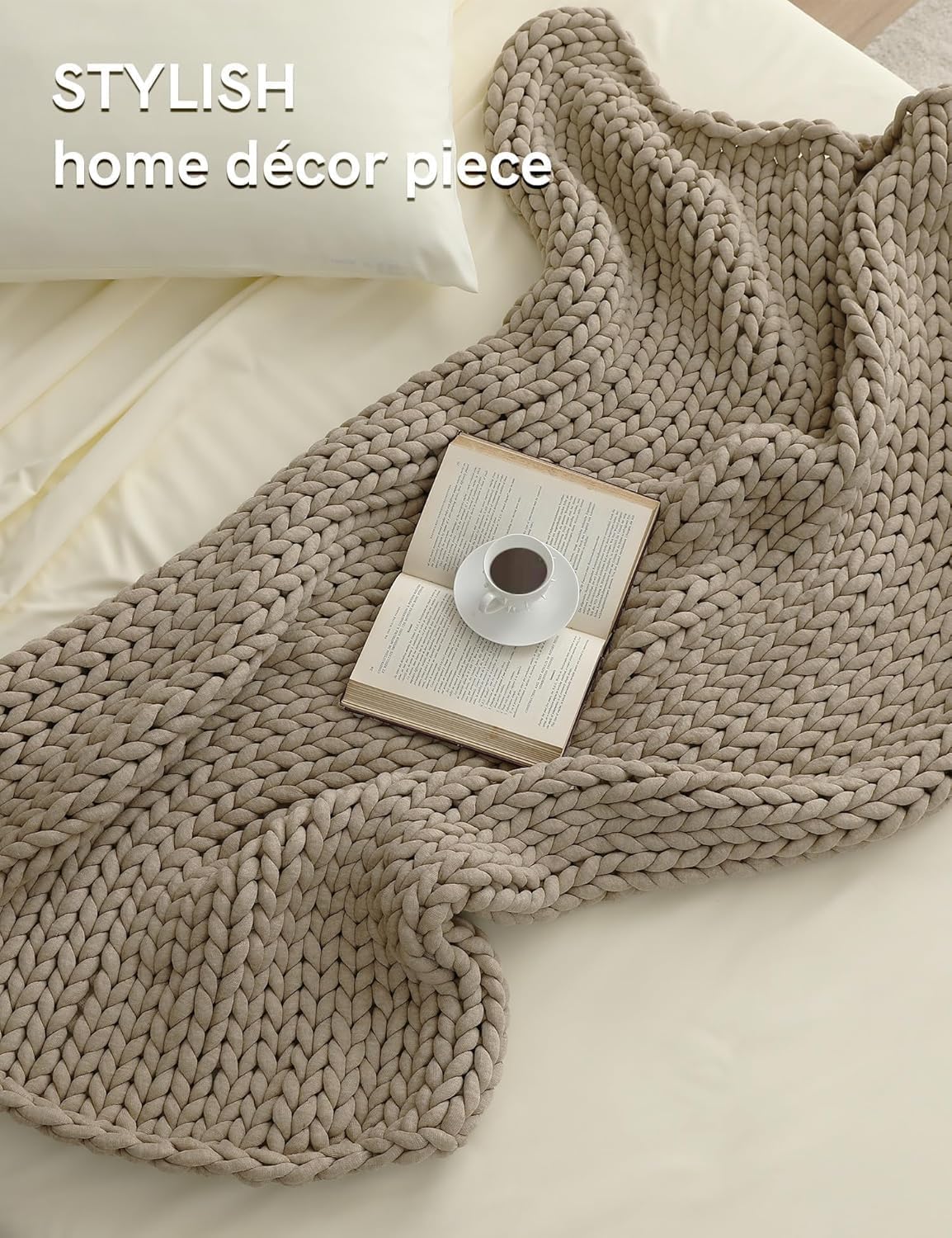 Hand Knitted Chunky Soft Throw Blanket