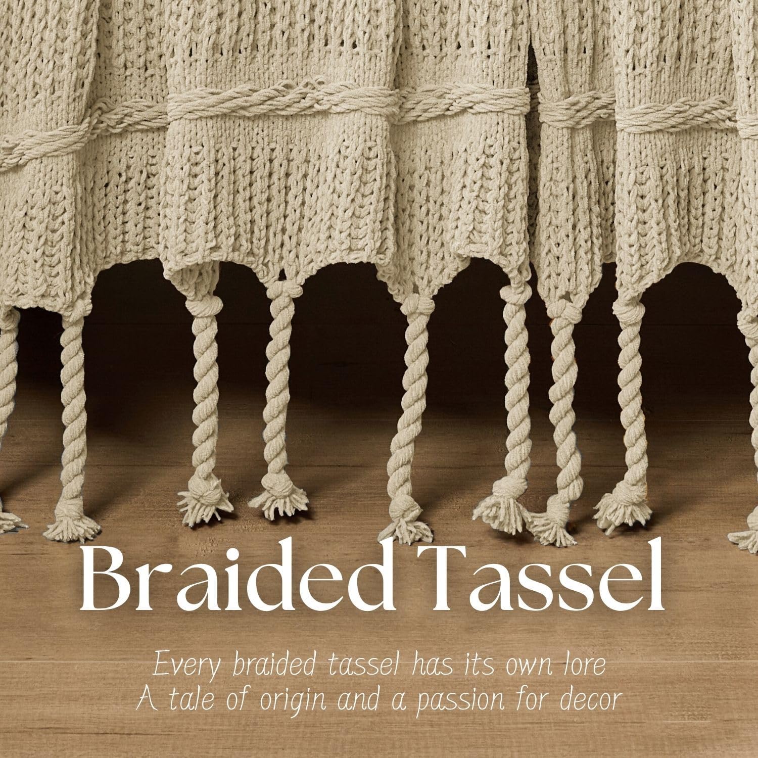 Boho Chenille Throw Blanket With Tassels