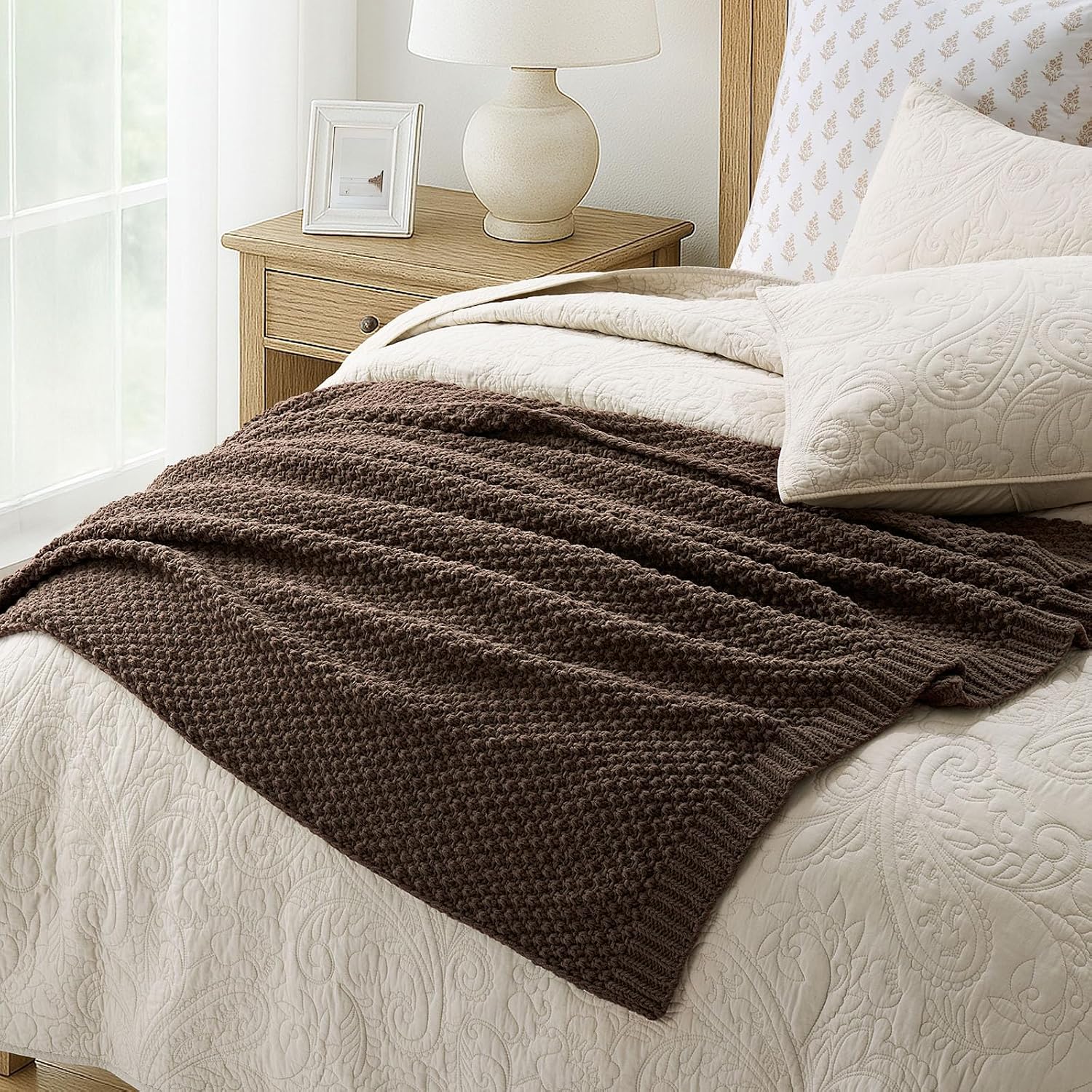 Chunky Chenille Knit Soft Throw Blanket