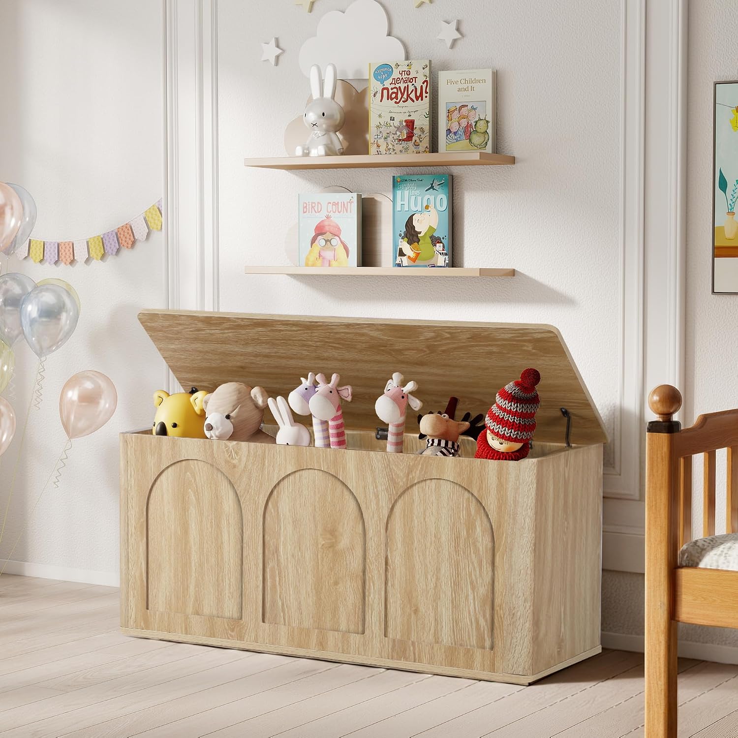 Farmhouse Wooden Flip‑Top Hallway Storage Bench Chest
