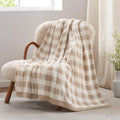 Soft Buffalo Plaid Knit Couch Throw Blanket