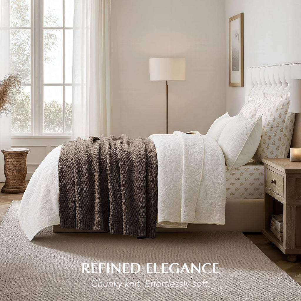 Chunky Chenille Knit Soft Throw Blanket