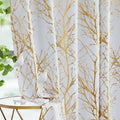 Gold‑Foil Blackout Decorative Window Curtain Panels