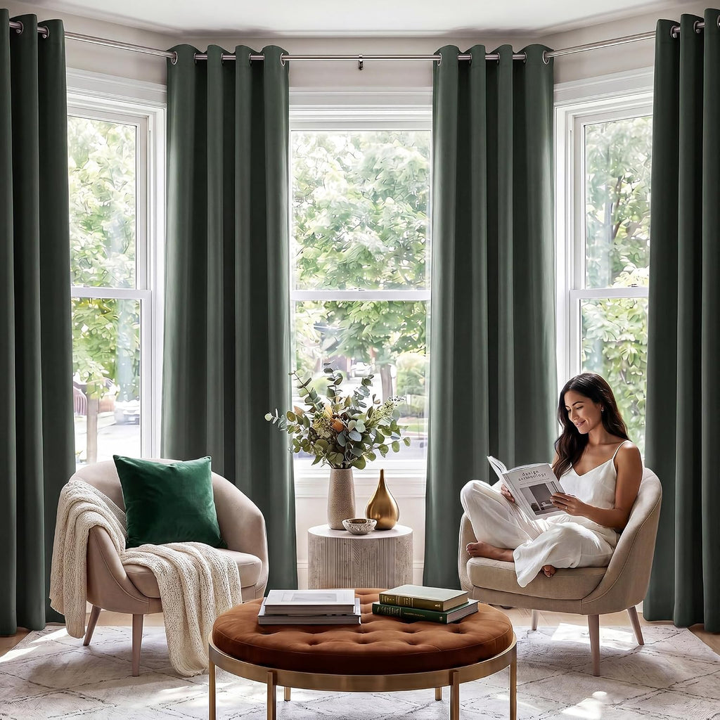 Dark Thermal Blackout Nursery Window Curtain Panels