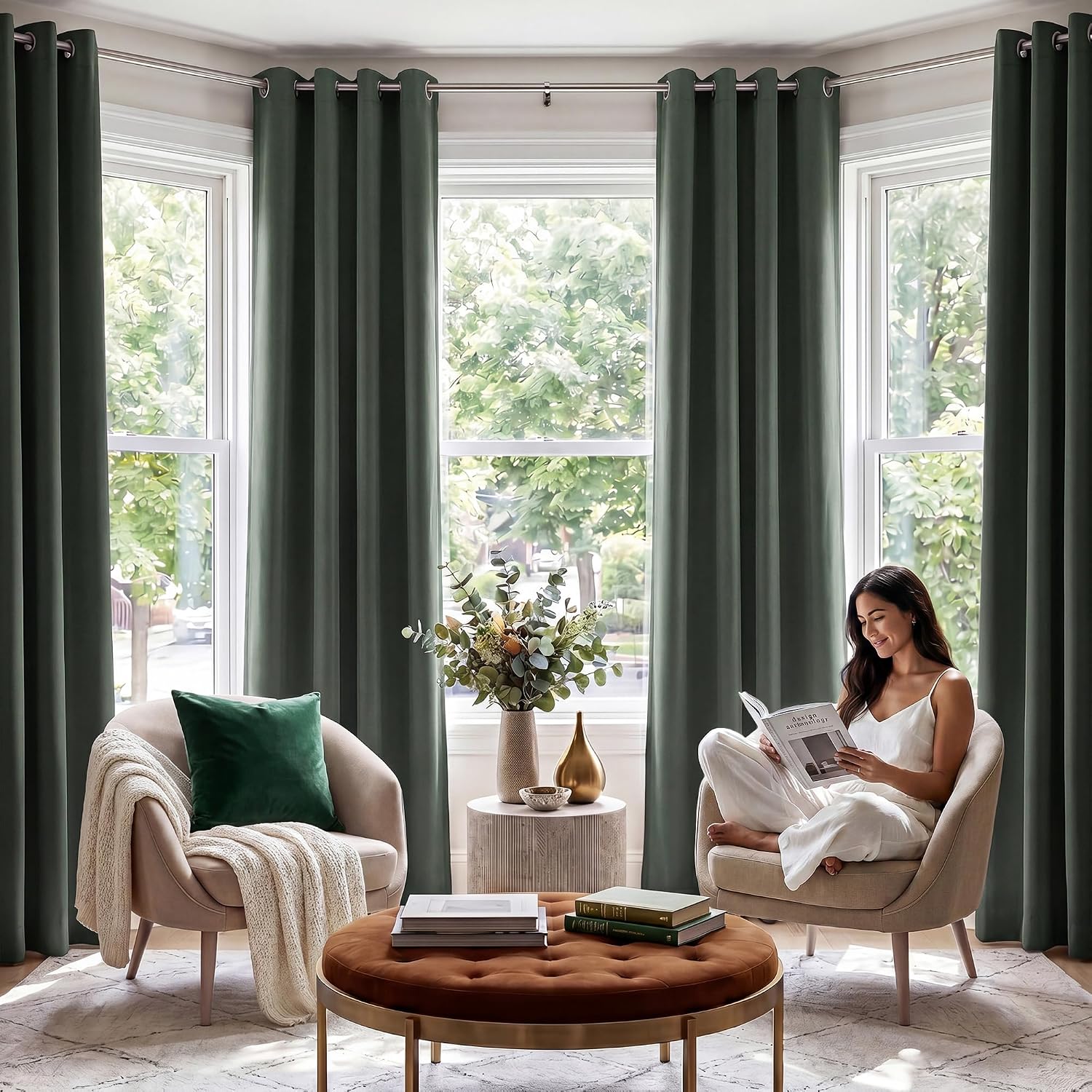 Dark Thermal Blackout Nursery Window Curtain Panels