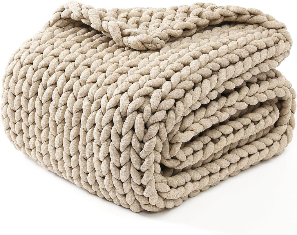 Hand Knitted Chunky Soft Throw Blanket