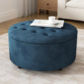 Modern Tufted Round Storage Ottoman Coffee Table