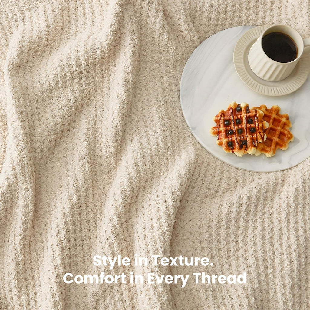 Soft Waffle Weave Decorative Couch Throw Blanket
