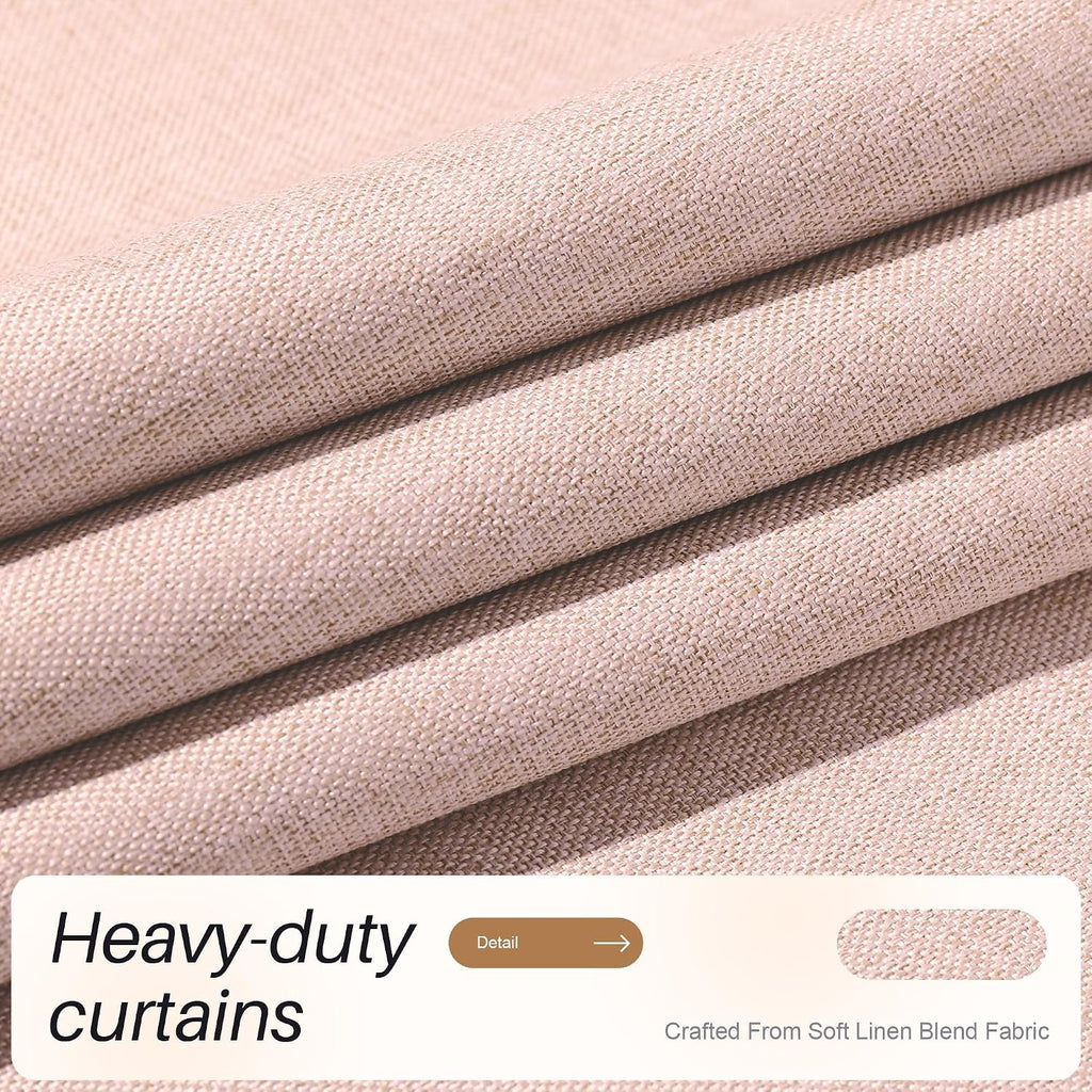 Linen Back‑Tab Full Blackout Window Curtain Panels