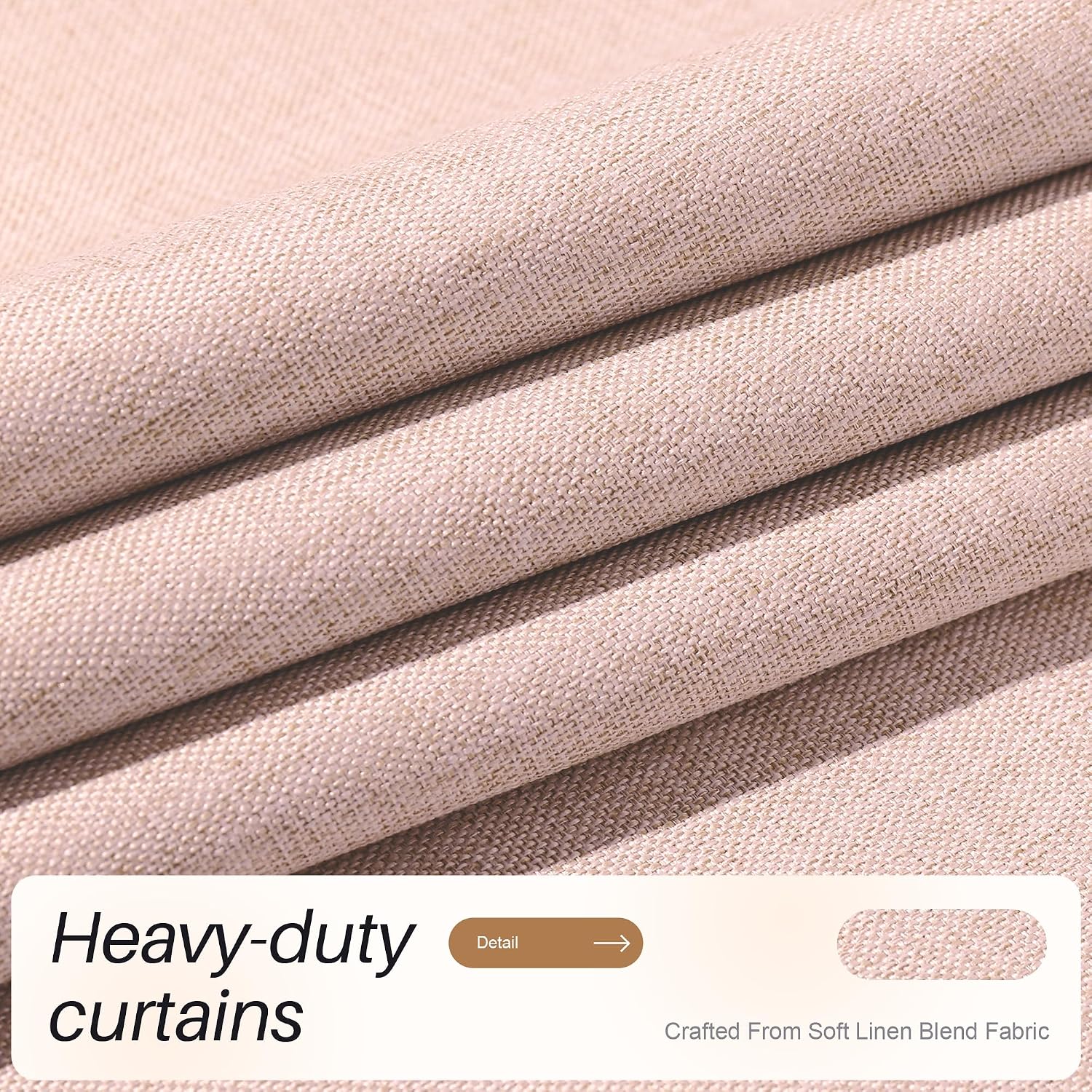 Linen Back‑Tab Full Blackout Window Curtain Panels